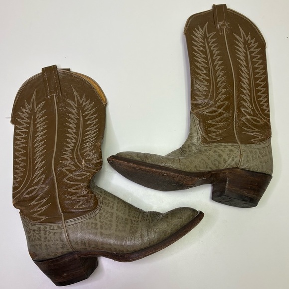 Nocona Mens 7.5 Texas Rockabilly Rodeo Western Boots Vintage Texas Made in USA - Picture 1 of 14